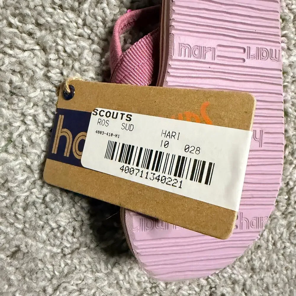 Hari Mari Baby Flip Flops Scouts Pink Leather US 7 Medium NEW